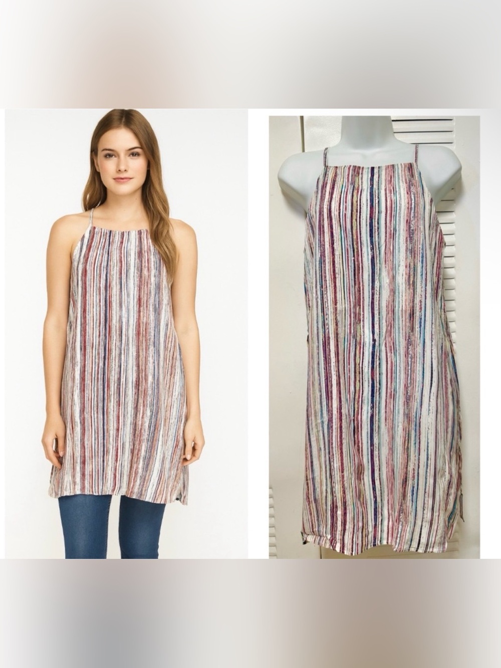NWT - BCBGeneration Multicolor Striped Crop Top Satin Blouse